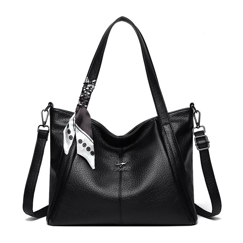 Borsa retrò di grande capacità da donna, borsa a tracolla per pendolari, borsa tote in PU