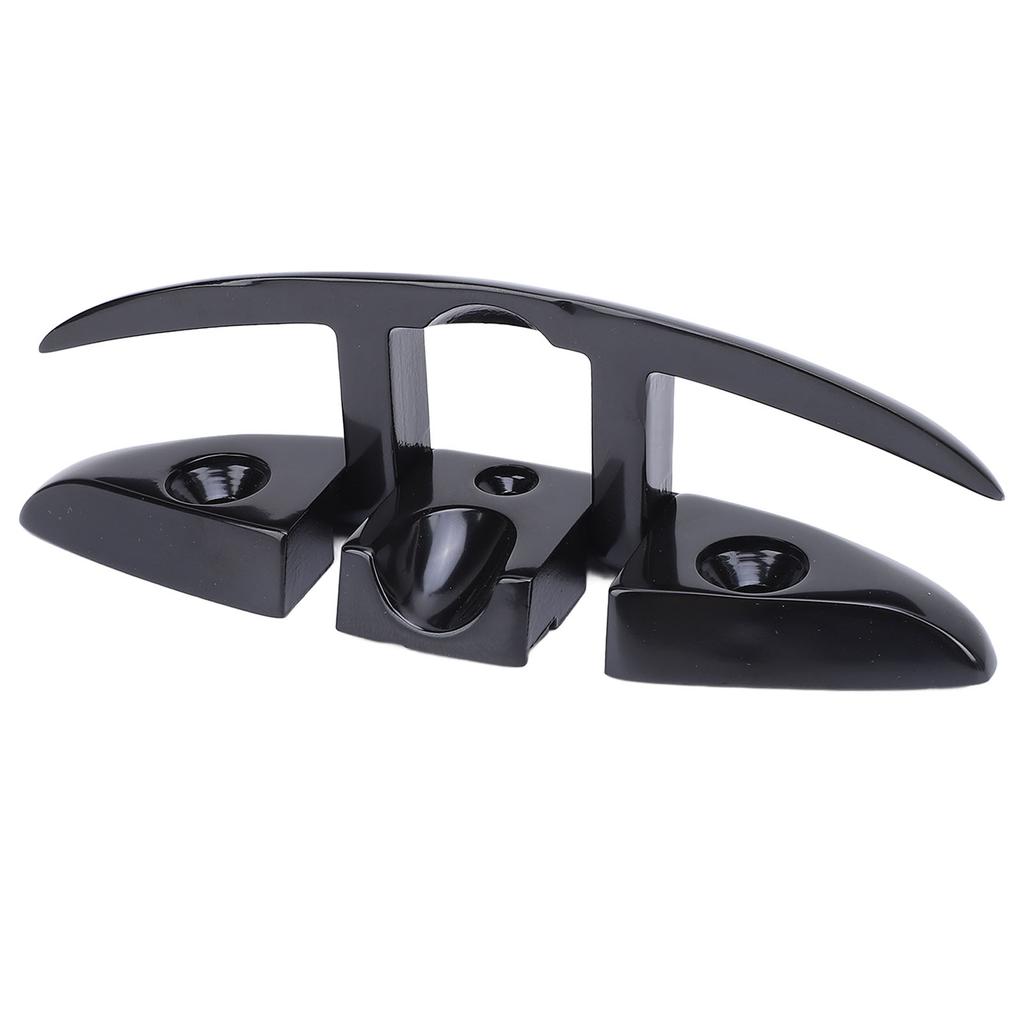 6in Boat Folding Cleat 316 Stainless Steel Marine Rope Cleats Heavy Duty Coated Black Dock Cleats for Yacht RV