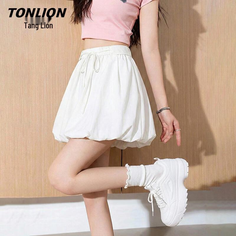 TonLion Women s High-Waist A-Line Mini Skirt S