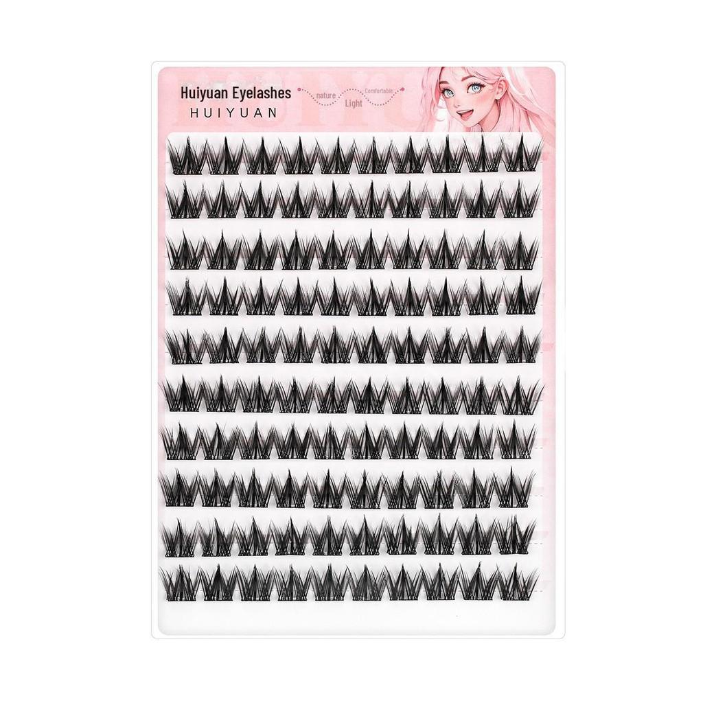 Sunflower 5D Self-Adhesive False Eyelashes - Glue-Free, Hard Stem, Flat, Small Flame Lower Lashes