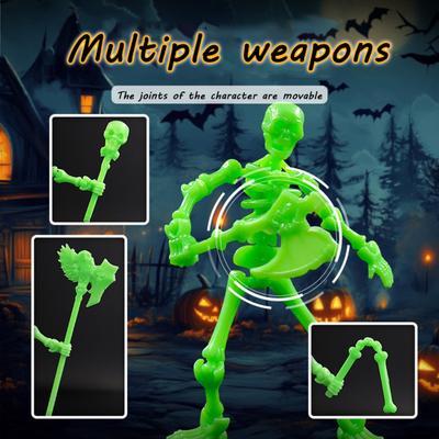 3D-gedruckte Skelett-Actionfigur aus Kunststoff, bewegliche Skelett-Spielzeugfigur mit Gelenken, Sammler-Actionfigur für Desktop-Dekoration