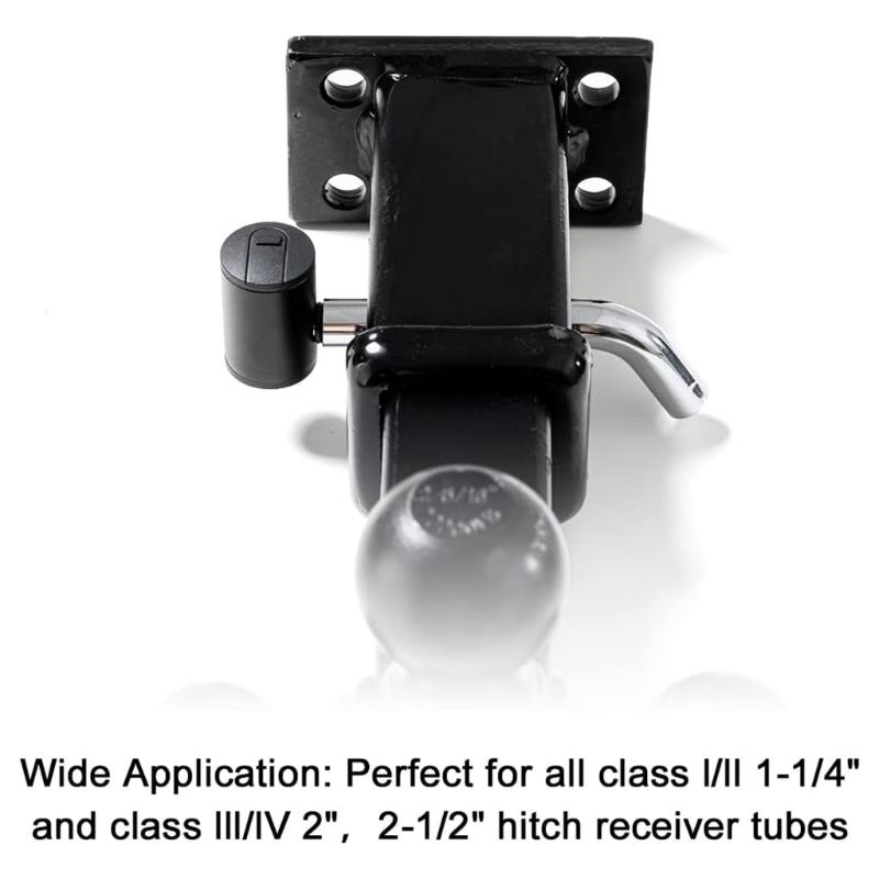 Heavy Duty 5/8 And 1/2 Inch Trailer Hitch Receiver Lock With 360 Degree Rotating Lock Head For Trucks Motorhome Campers