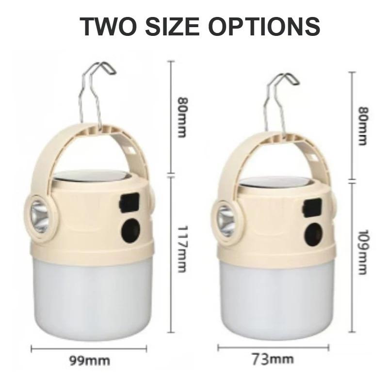 Solar Camping Light LED Rechargeable Hiking Lamp Waterproof Outdoor Flashlight Gear for Fishing Backpacking Tent Atmosphere Lamp