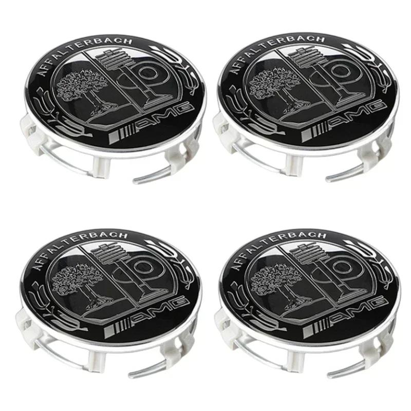 Hrmfq5 For Mercedes Benz 4 Pcs Car Wheel Hub Center Covers 75mm For Mercedes Benz W203 W204 W205 W209 W210 W211 W212 W176 W166 W163 W22