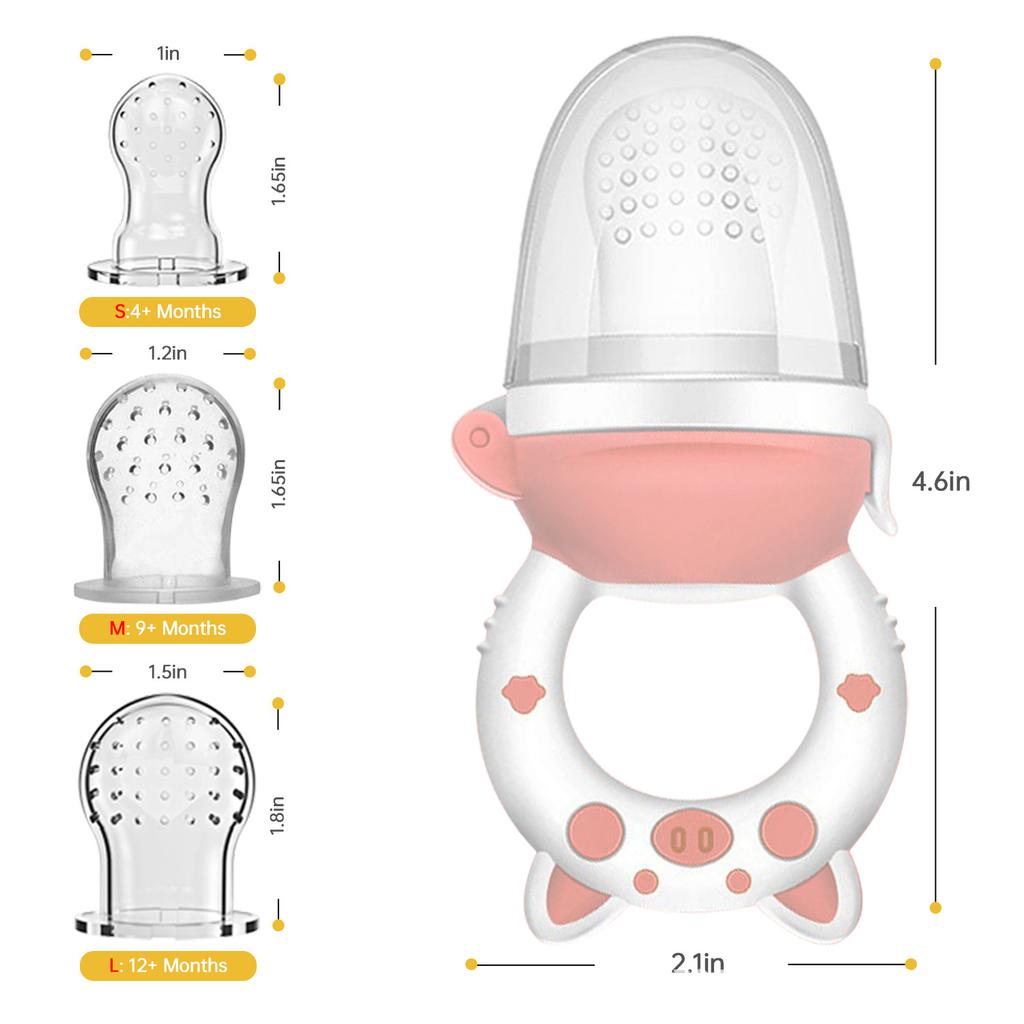 Massaggiagengive per frutta solida/congelata per neonati, giocattolo per la dentizione 4M+, sacchetto e massaggiagengive in silicone senza BPA, sollievo dalla dentizione