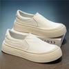 Man Thick Sole Casual Board Shoes Slip On Lazy Sneakers Versatile Trendy Footwear Student Daily Commute Street Walking Shoes