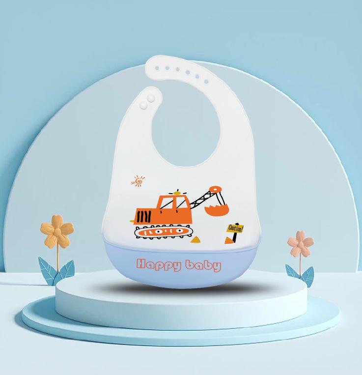 Waterproof Silicone Baby Bib - Large, Wash-Free, Drool & Meal Bib for Newborns and Children