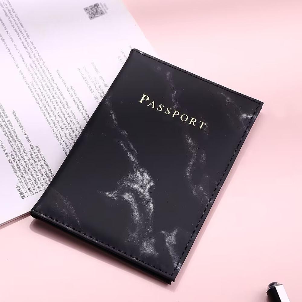 Couverture de passeport en cuir Pu, Style marbre, carte d'identité de voyage, porte-passeport, paquet, portefeuille, sacs à main, pochette pour femmes et hommes