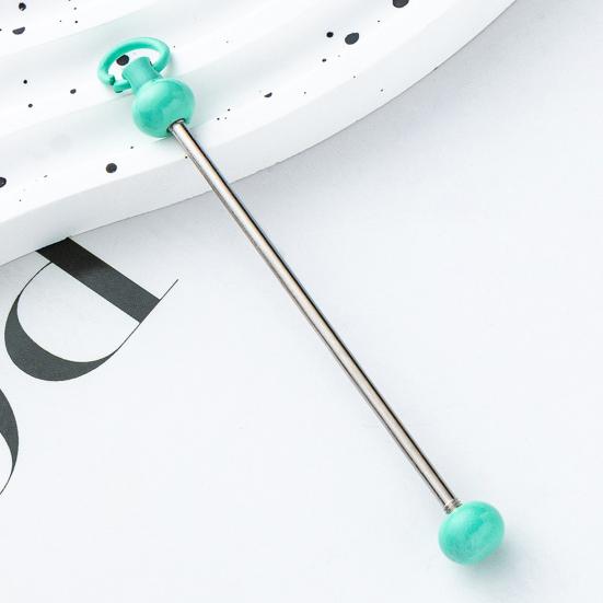 10Pcs Bead Pole Gradient Color Keychain Bars Metal Rod Links DIY Projetos Pingente Jóias Fazendo Acessórios