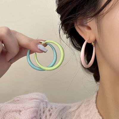 Macaron Color Drip Earrings Women'S Summer Simple Personality Fashion Versatile Temperament Earrings Earrings Earrings