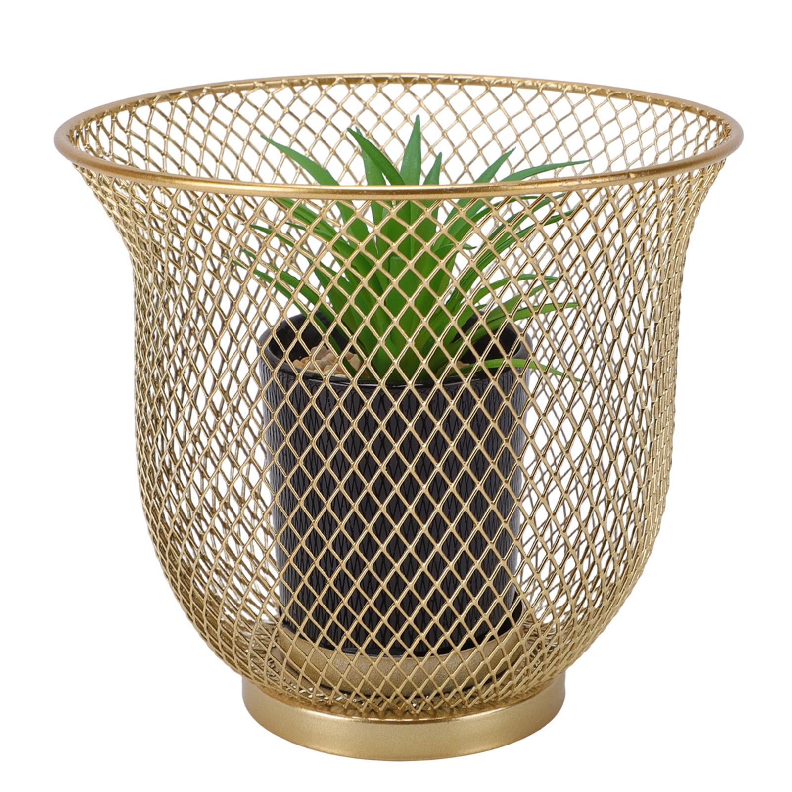 

Artificial Desk Plant Small Faux Plant Ornament Gold Plated Iron for Home Decor Indoor Office Table Room Bathroom