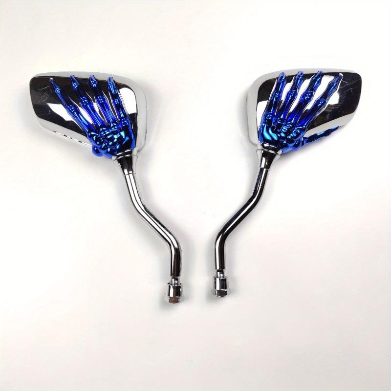2Pcs (Left & Right) Universal Bicycle Rear Mirror Chrome Motorbike Skeleton Skull Hand Claw Rearview Scooter Mirror
