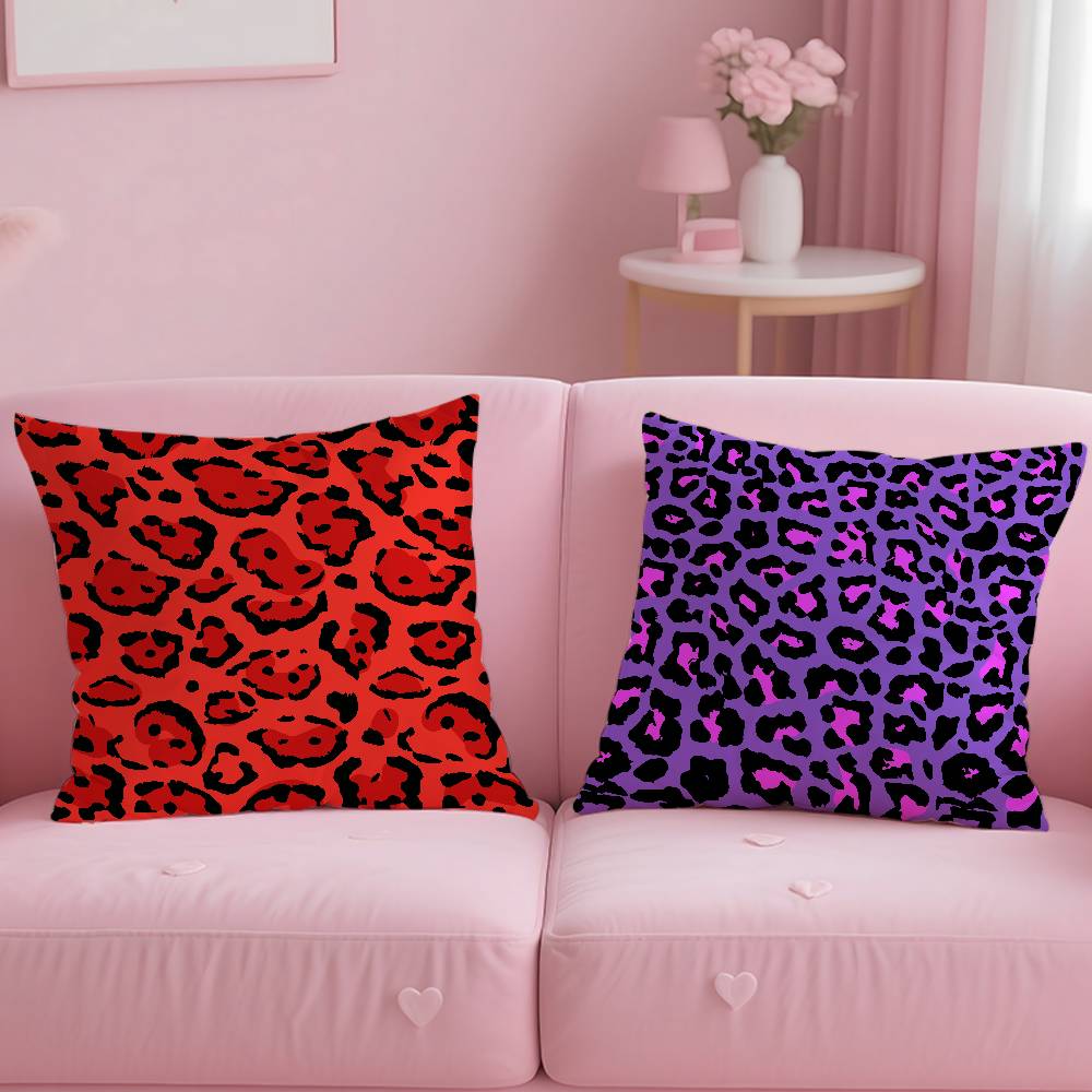 Art Leopard Print Texture Pillow Case Pattern Printing Pillowcase Living Room Sofa Cushion Cover Bedroom Room Decor