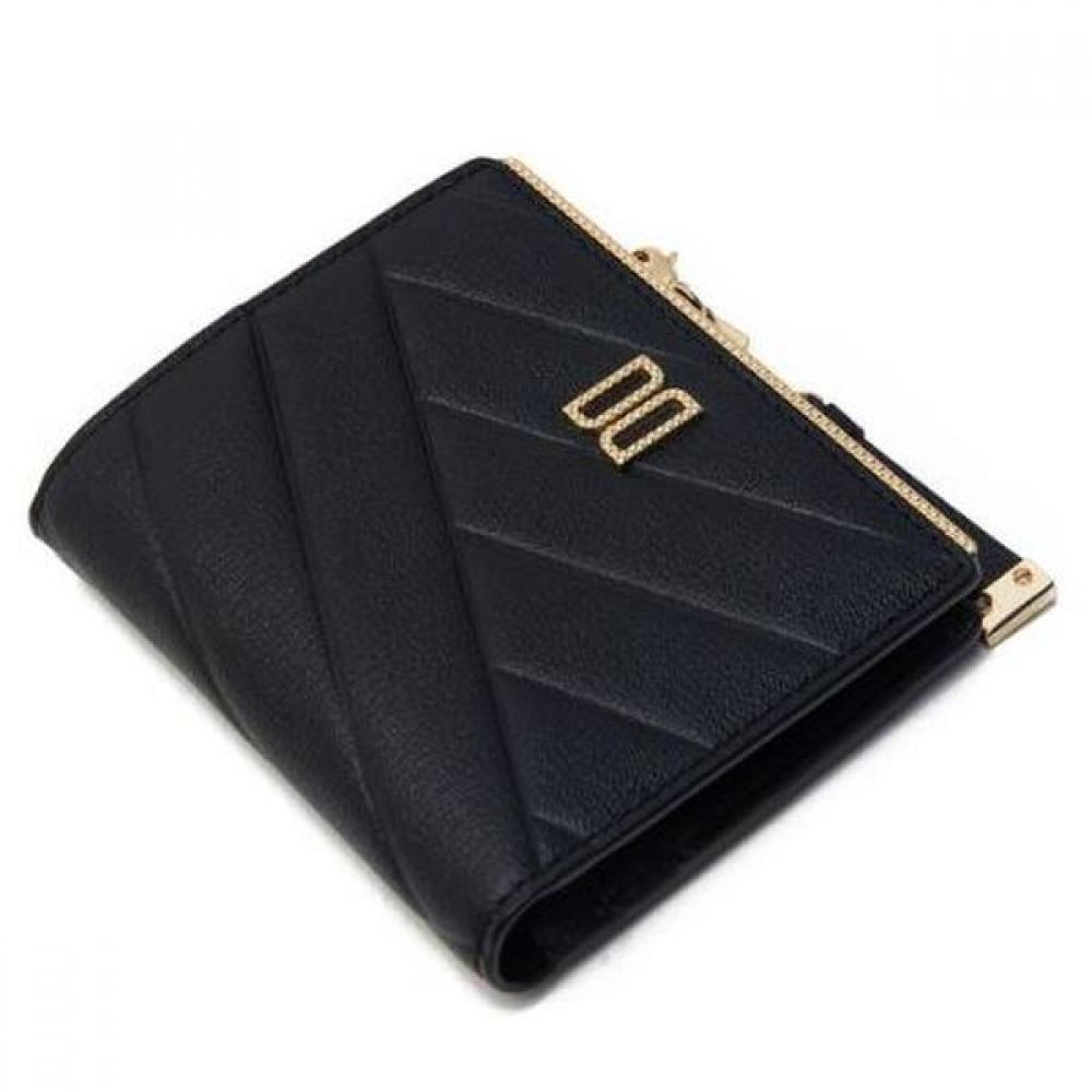 Daks Black Leather Dd Logo 2 Zip Wallet Dcwa2f417bk