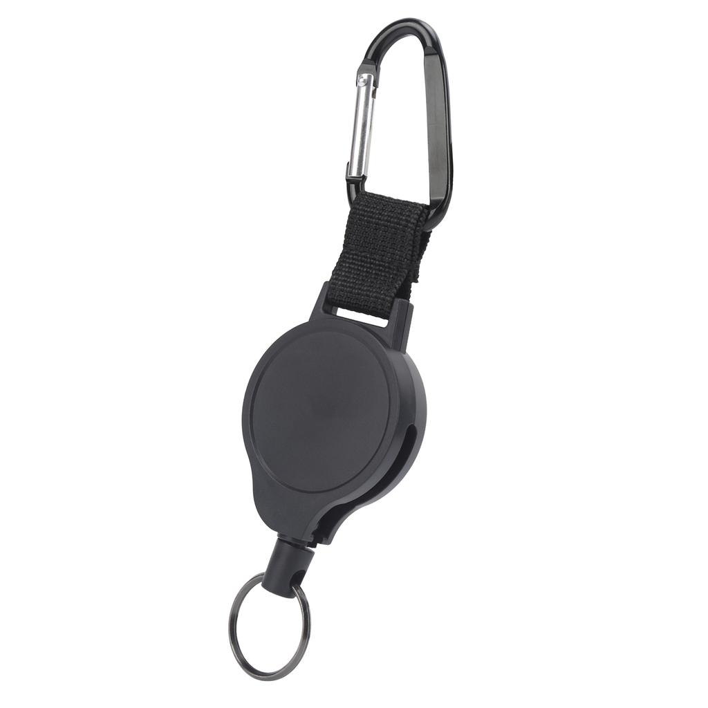 Side Pull Wire Rope AntiLoss High Elastic Ribbon Telescopic Buckle Stainless Steel Keychain