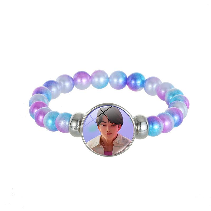 1Pc Demon Hunters K-Pop Lumi Zoe Mira Saja Boy Color Bead Bracelet