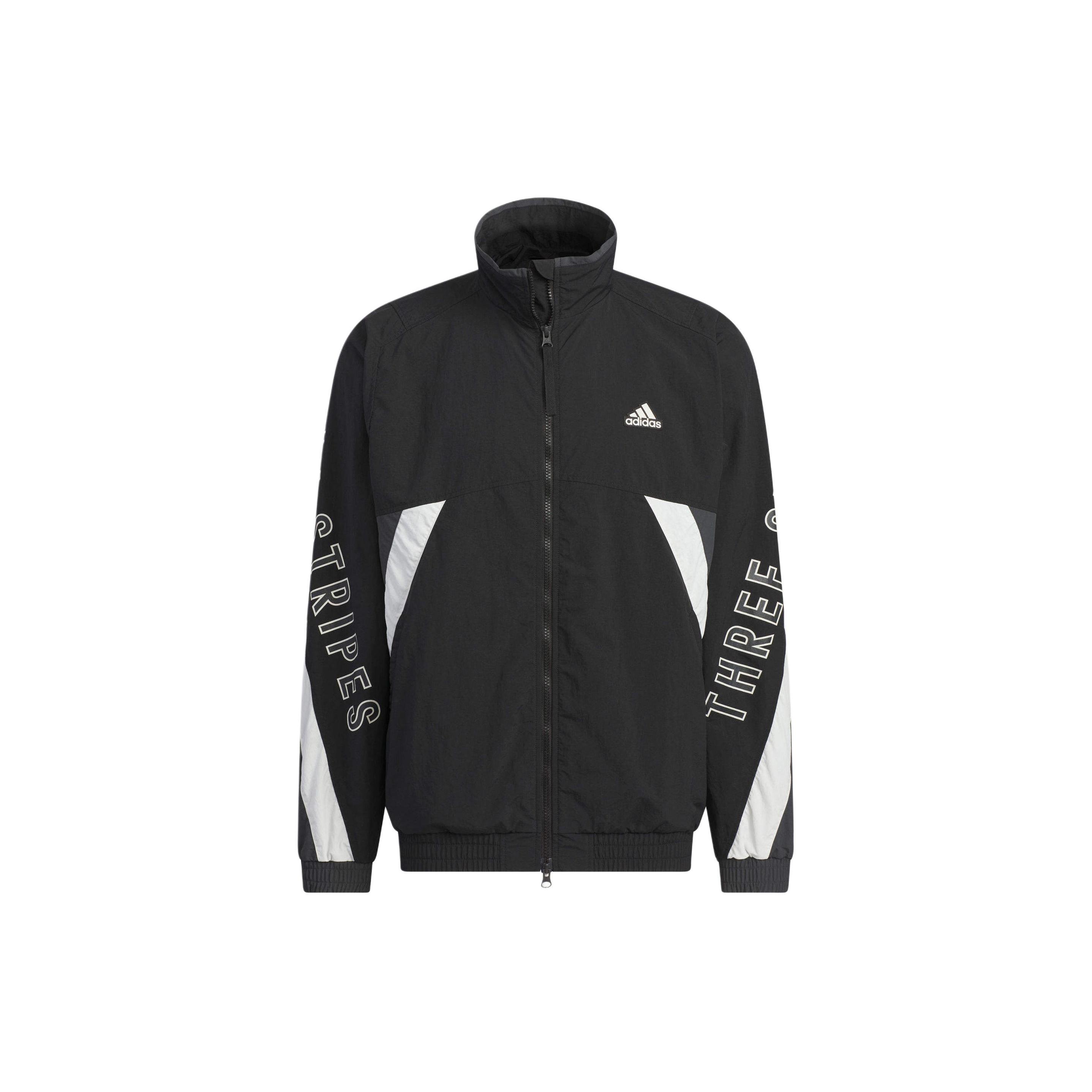

New Adidas Wording Jackets Coats Unisex Black IS5146 M