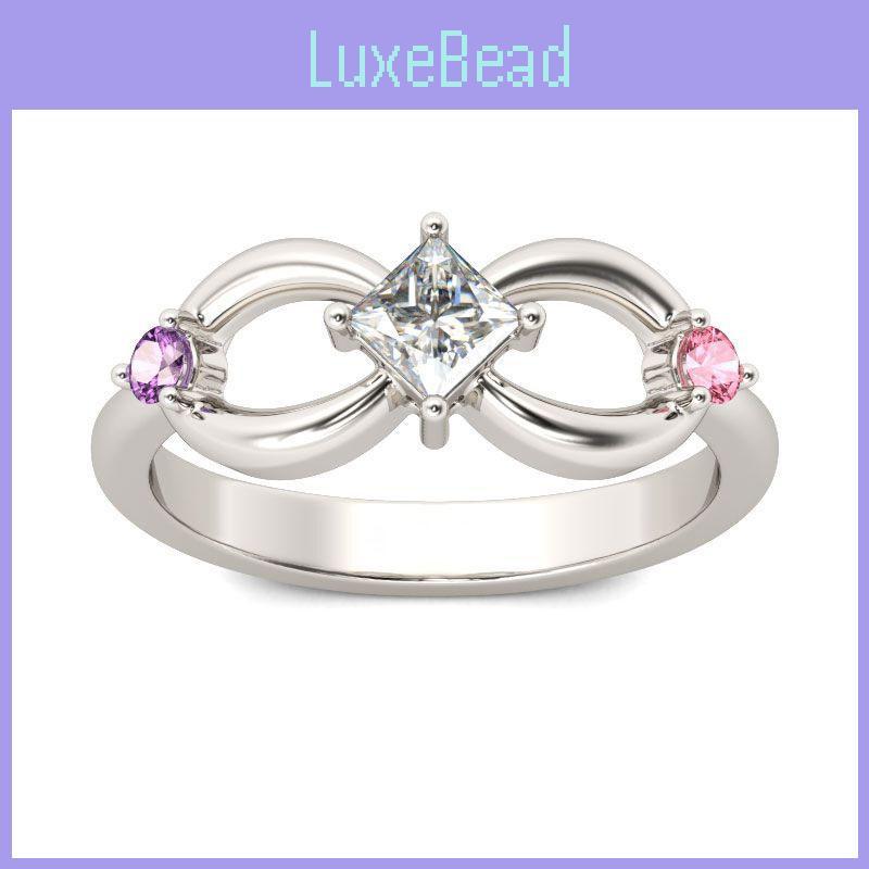 Elegant Fashion Silver Plated Ring With Rhinestone Alloy Infinity Design