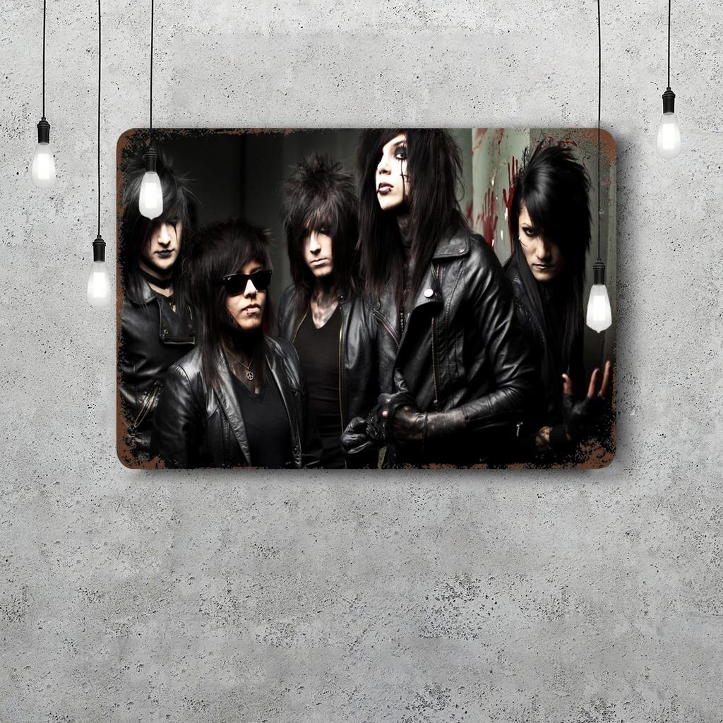 Poster Decorativo Black Veil Brides Segno di Latta Vintage Segno Metallico Placca Decorativa per Pub Bar Man Cave Club Decorazione Murale