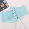 Fashionable Women Waist Corset Flower Embroidery Elastic Waistband Wide Lace Slimming Body Belts Cummerbunds