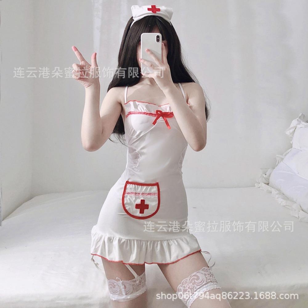 Domila Sexy Lingerie Women's Suit Pajamas Temptation Qqny Wholesale White Nurse Uniform One Piece Hair