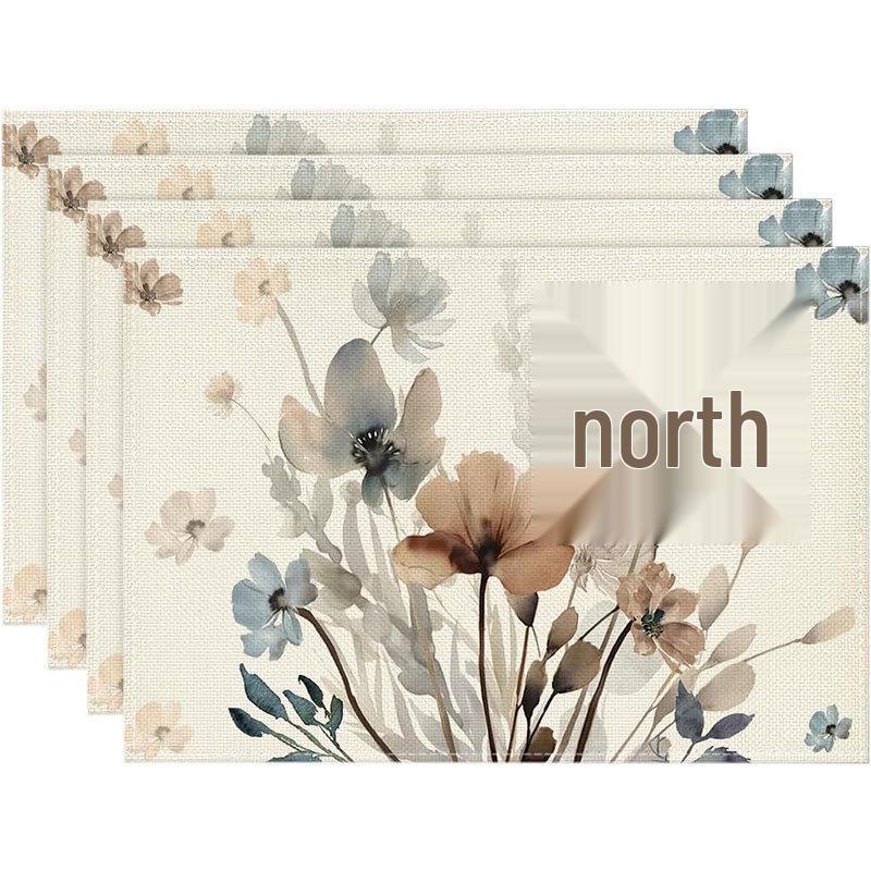 Spring & Summer Floral Linen Placemats – Heat-Resistant Fabric Table Mats for Home & Restaurant