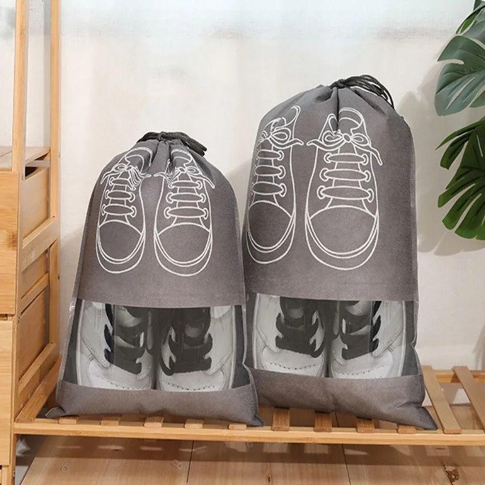 

5 шт. Водонепроницаемая дорожная сумка, портативная классифицированная подвесная сумка, органайзер для шкафа, пылевые мешки для обуви, спальня S серый