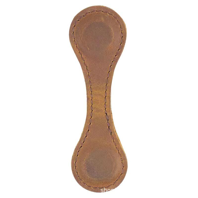 Crazy Horse Leather Double-Sided Magnetic Bookmark Clip