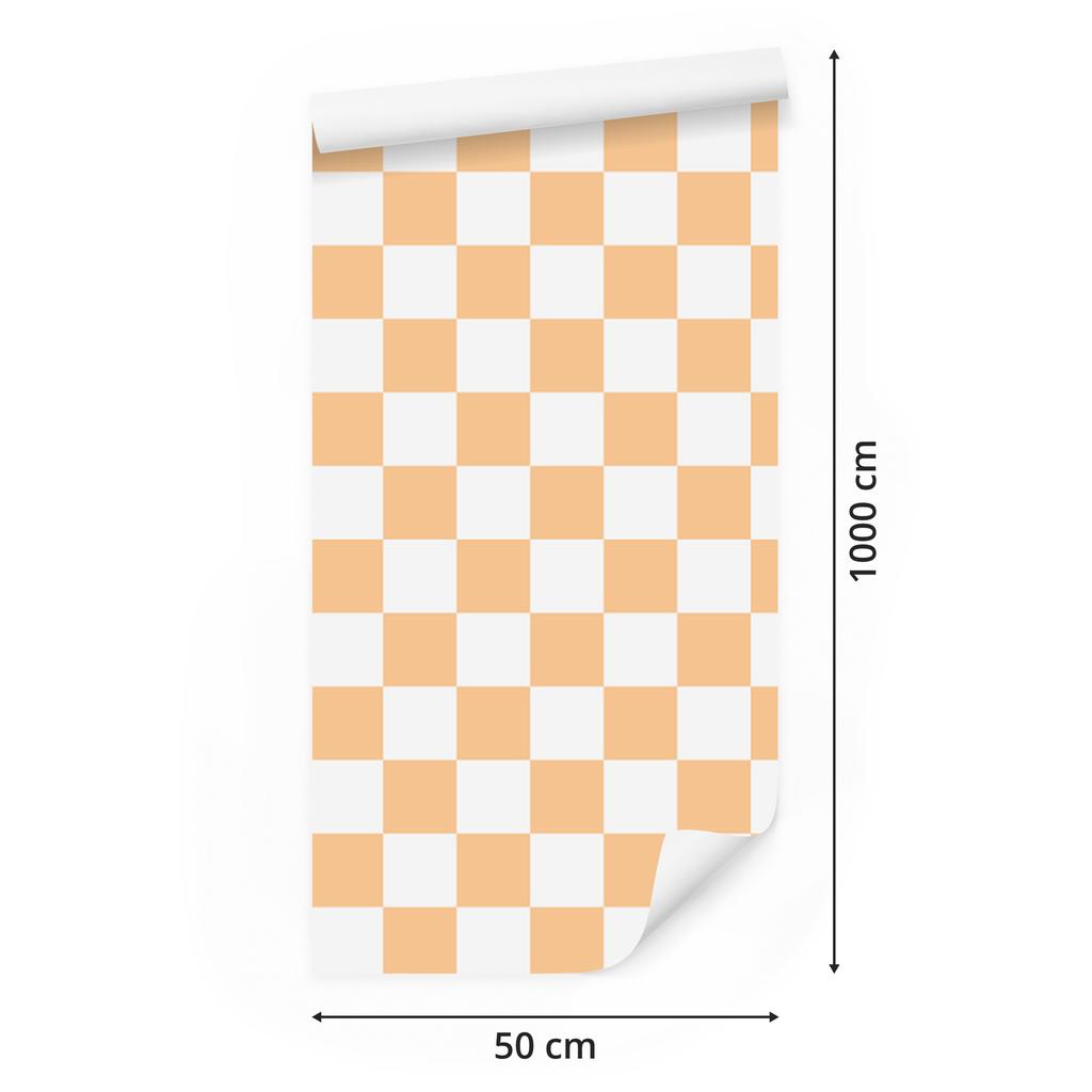 Checkerboard wallpaper cream and white, cream background for living room and bedroom 50x1000