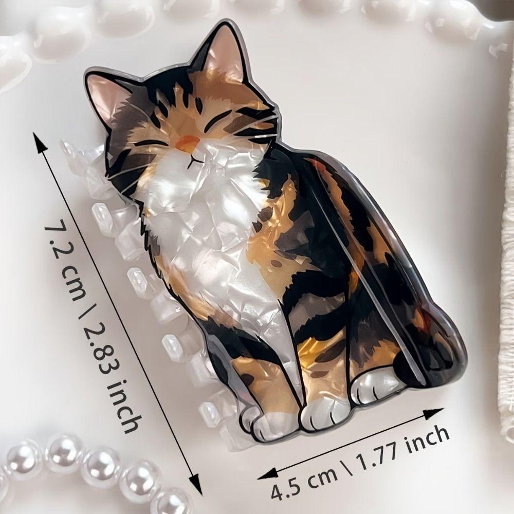 Creative Hairpin Cat Hair Claw Acrylic Large Animals Hair Clip Korean Style Geometry Plastic Shark Clip Streetwear