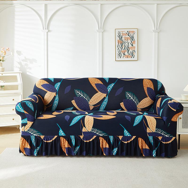 All Inclusive Elastic Sofa Set Skirt Style Dust Proof and Anti Slip All Cover for Three People and One Person Universal Cover with Tassels
