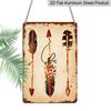 2D Flat, 1pc Boho Native American Arrows & Feathers Aluminum Sign - Western Wall Decor Western Home Decor, Native American Themed Room, Boho Home