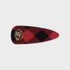 HOLIDAY CIRCLE LOGO CHECK HAIR PIN Red