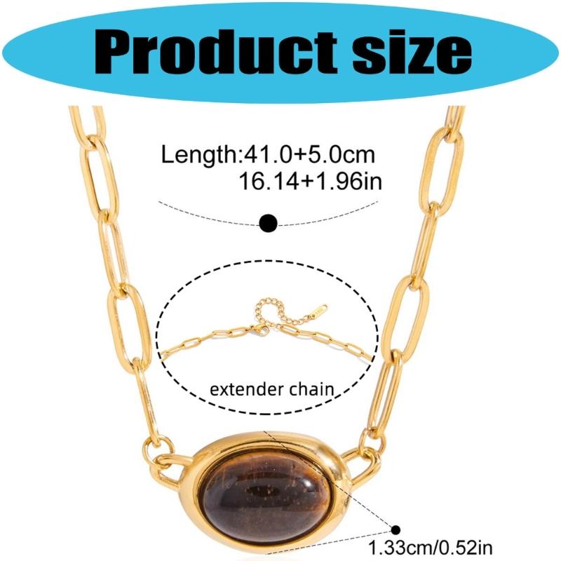 Minimalist Collarbone Chain Featuring Genuine Tigers Eye Crystal Lightweight Design Suitable For Sensitive Skin Wear