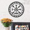 Norse Mythology Viking Compass Wall Sign - Iron Metal Art Decor (Odin Symbol)