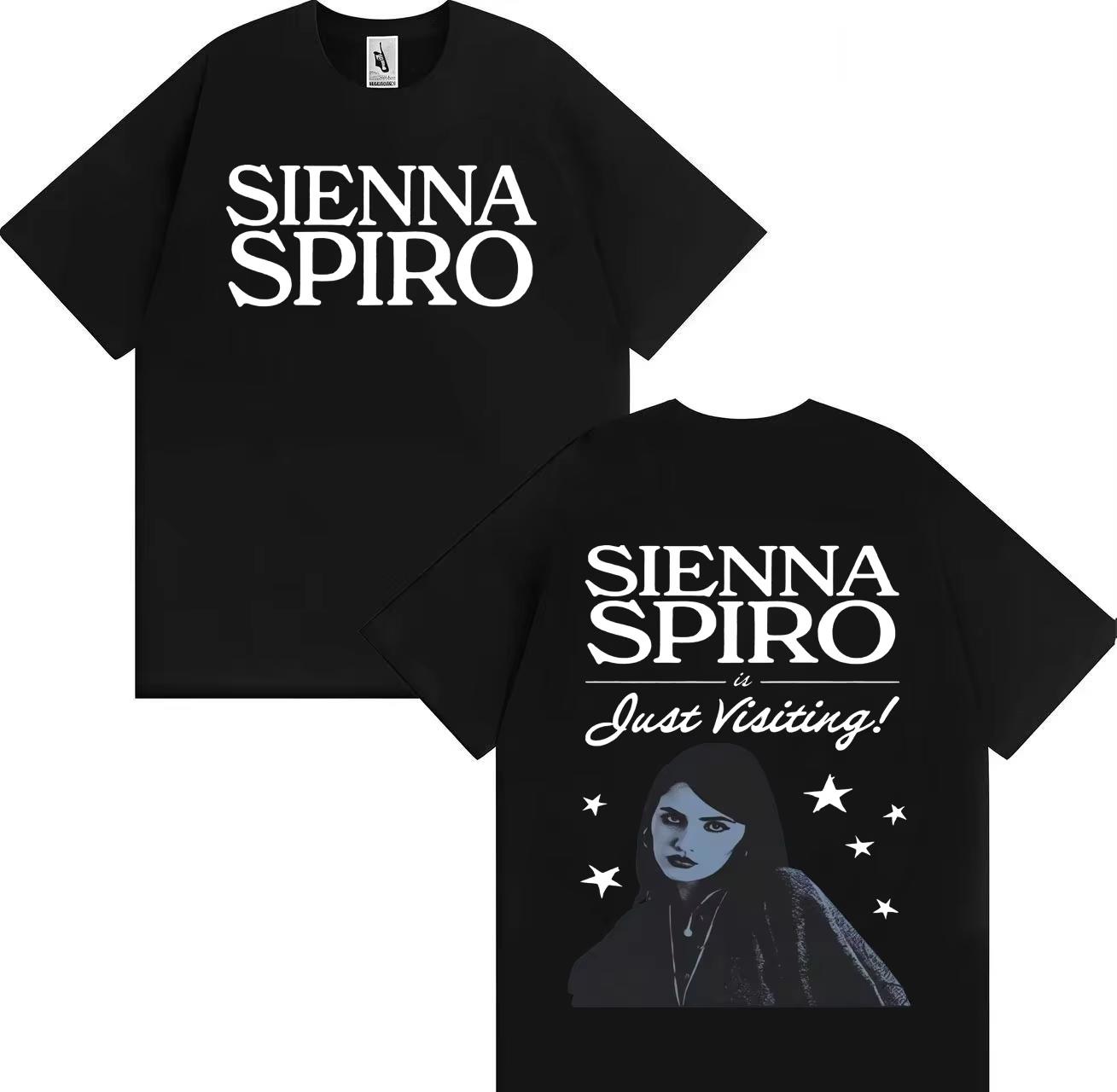 

Singer SIENNA SPIROS High Quality Fashion Printing Short Sleeve Clothing Unisexs Womens Hip Hop Casual Tshrits Pop music Streetwear M