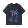 275 GSM Washed T-shirts 100% Cotton Chainsaw Man V10 Denji Print Unisex Heavy Cotton T Shirt
