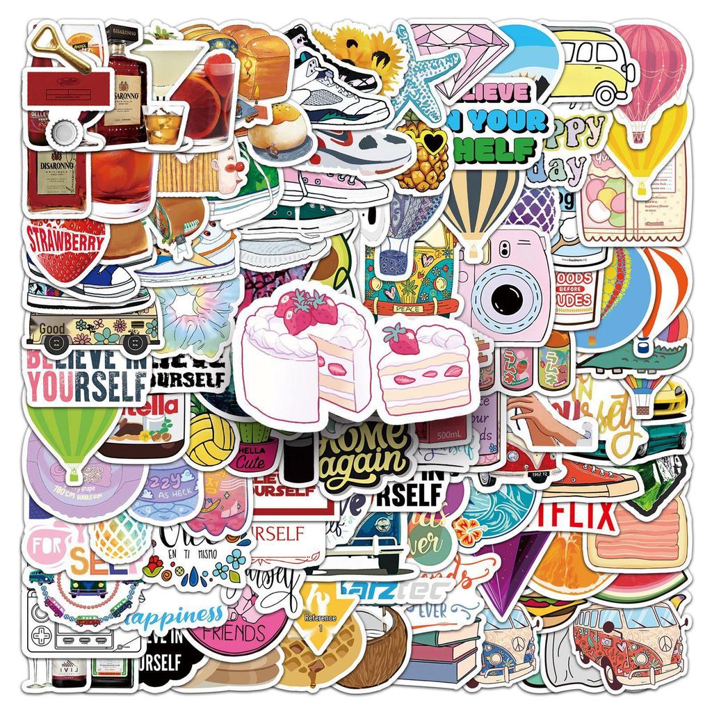 607 Trendy Cartoon Graffiti Stickers: Creative, Waterproof Decorations for Journals, Storage Boxes, and Water Bottles