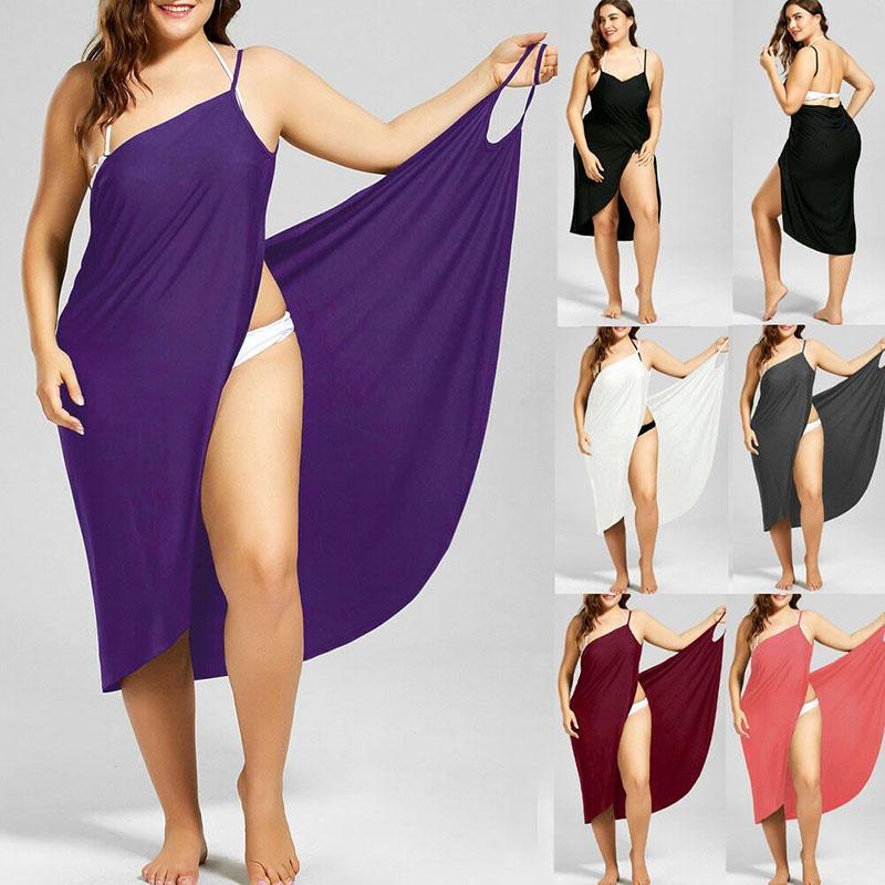 Scarf Women Swimwear Beach Cover Up Wrap Sarong Sling Skirt Maxi Dress Plus Size Dresses