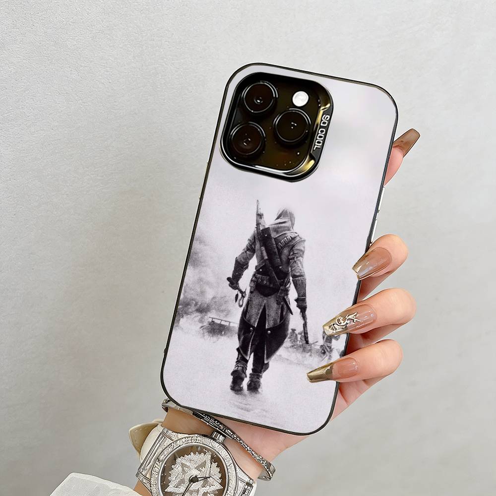Ezio Auditore da Firenze Phone Case For iPhone 17,16,15,14,13,12,11 Plus,Pro Max,XS,Colored Silver Plated Inside Cover