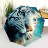 Tiger Head  Pattern, Automatic Folding Umbrella, Portable and Foldable Design, 8 Ribs, a Christmas or Birthday Gift.