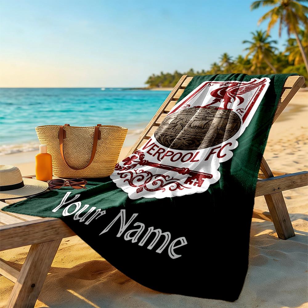 Liverpool Team Customized Name Beach Towel Super Soft Absorbent Suitable For Sports Travel Swimming Yoga Bathroom Beach And Pool