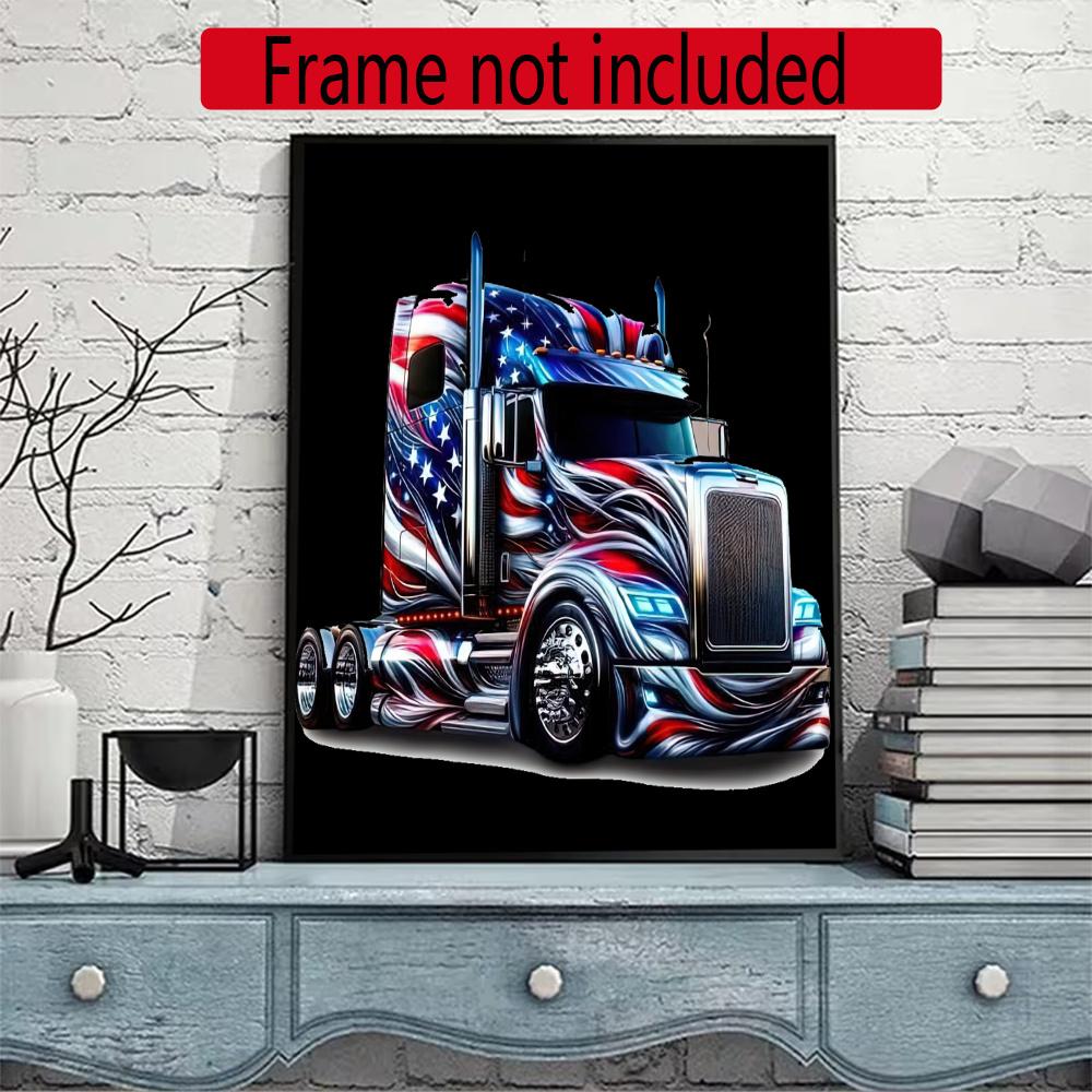 Kenworth Diamond Painting Round Diamond Mosaic Rhinestones Diamond Embroidery Craft Kit Wall Decor Without Frame
