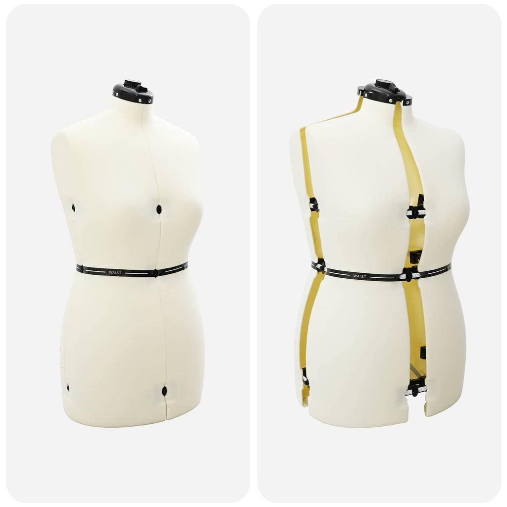 Verstellbare Schaufensterpuppe für Damen Creme M Samt