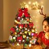 50cm Sada vánočního stromku Vánoční dekorace se světýlky Stolní mini vánoční stromek ozdoby Dekorace na novoroční párty Dárek Navidad