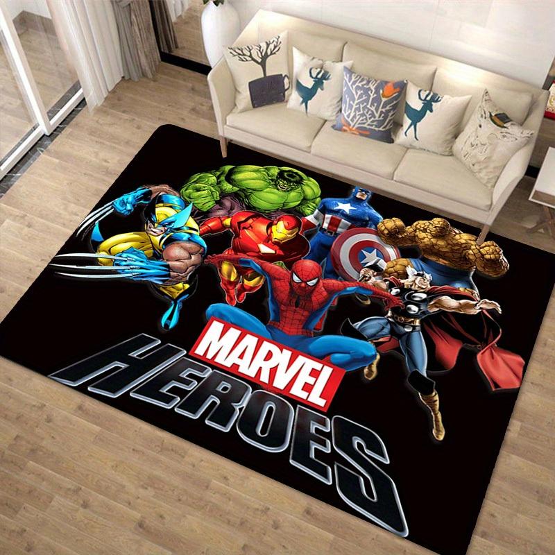 

1 шт. Килим з персонажами Marvel Avengers, Нековзкий килимок для підлоги, Дизайн з мультяшними персонажами, М який оксамит, Декор кімнати, Миючий 100cm by 120cm