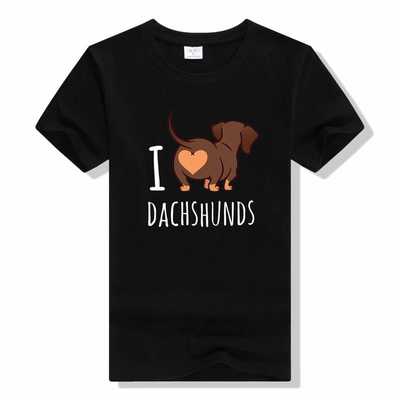 THE DOGFATHER Dachshund Sausage Dog Funny Print T Shirts for Men Summer Short Sleeve TShirt Casual Streetwear Soft Cotton