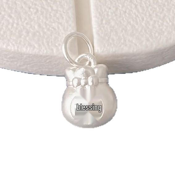 Sterling Silver 'Fu' Money Bag Pendant for Wealth & Luck - Bead for DIY Bracelets