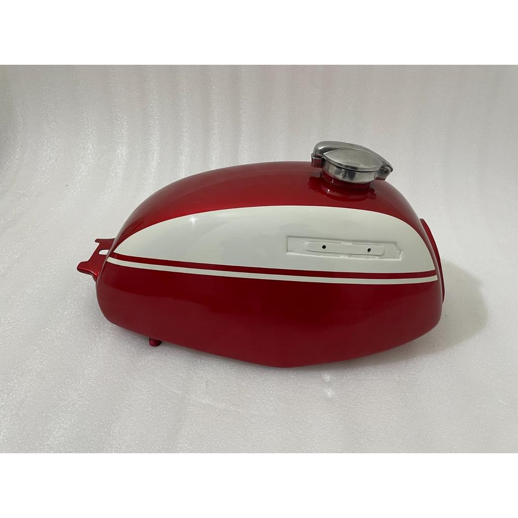 Honda SL350 SL 350 K1 1970 - 73 Cherry & White Steel Petrol Gas Tank +Monza Cap