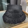 Designer  Brand Sun Fringe Straw Hat Women'S Summer Empty Top Sun Hat Outdoor Parma Uv Protection Beach Sun Hat